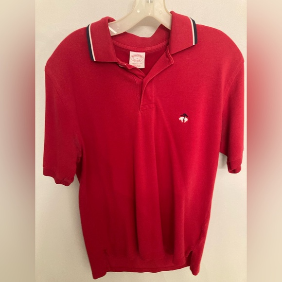 Brooks Brothers Red Polo Shirt with Navy Accents - Picture 1 of 3